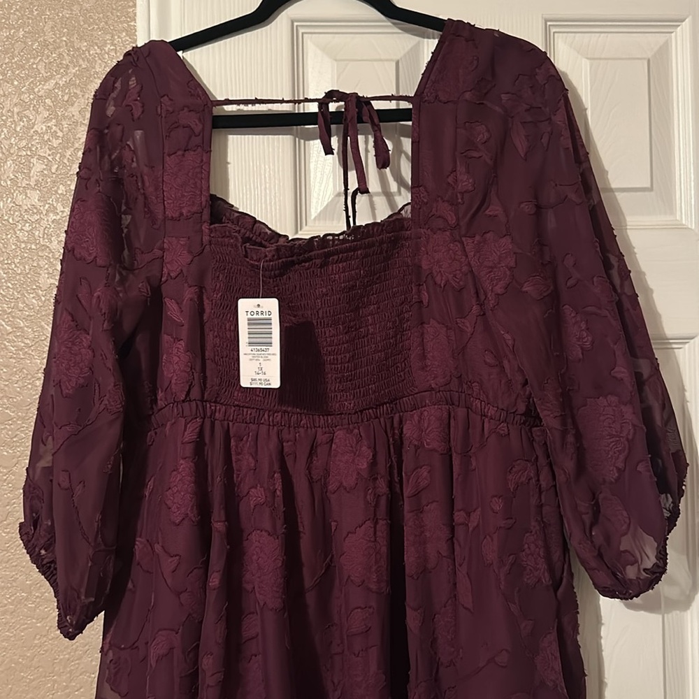 NWT Torrid Burgundy Lace Dress - Picture 4 of 5